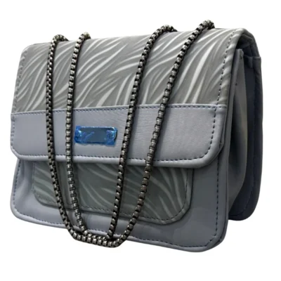 Luxury Women’s Shoulder Bag in Grey Faux Leather for Casual, Work, and Formal Use